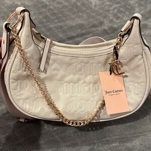 Juicy Couture Cream Shoulder Bag with Gold Chain